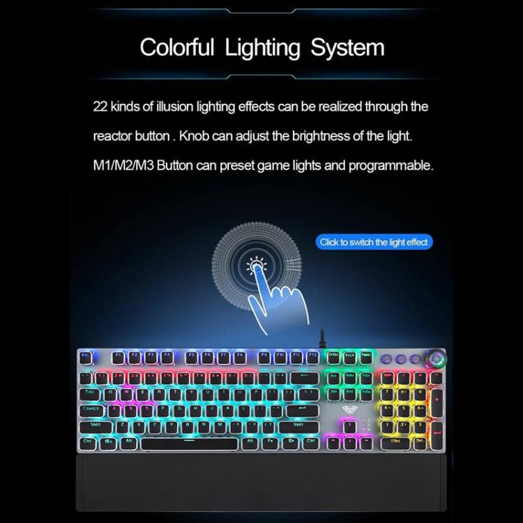 AULA F2088 104 Keys Wired Steampunk Retro Gaming Mechanical Keyboard, White Blue Switch, Pink Blue Switch, Black Blue Switch