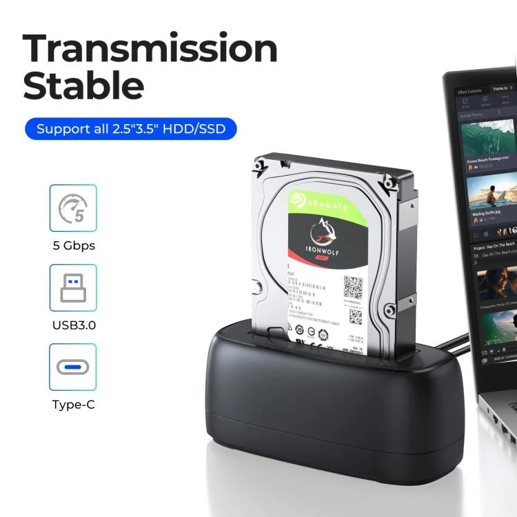 ORICO DD18C3 2.5 / 3.5 inch HDD / SSD SATA Single Bay Drive Docking Station, EU Plug, UK Plug, US Plug