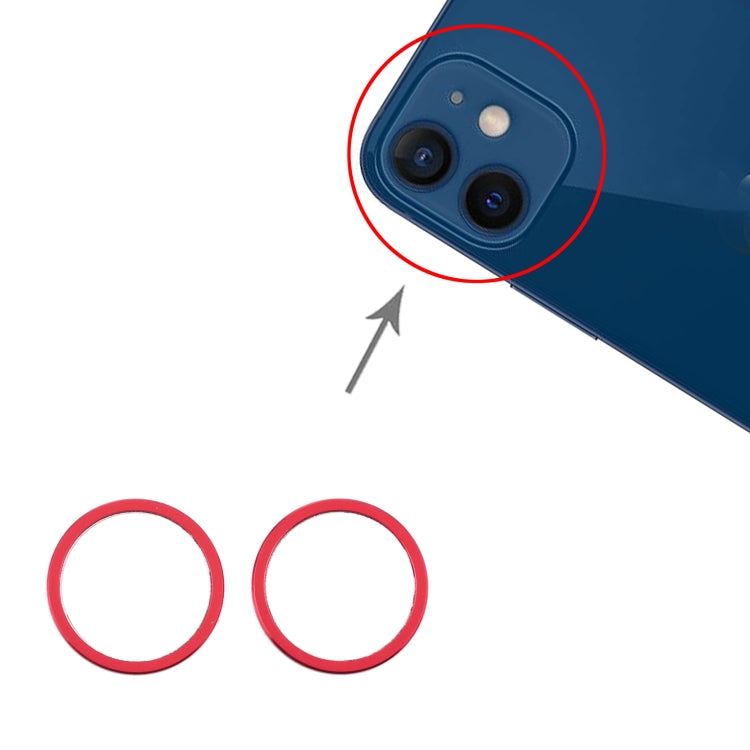 2 PCS Rear Camera Glass Lens Metal Protector Hoop Ring for iPhone 12, For iPhone 12