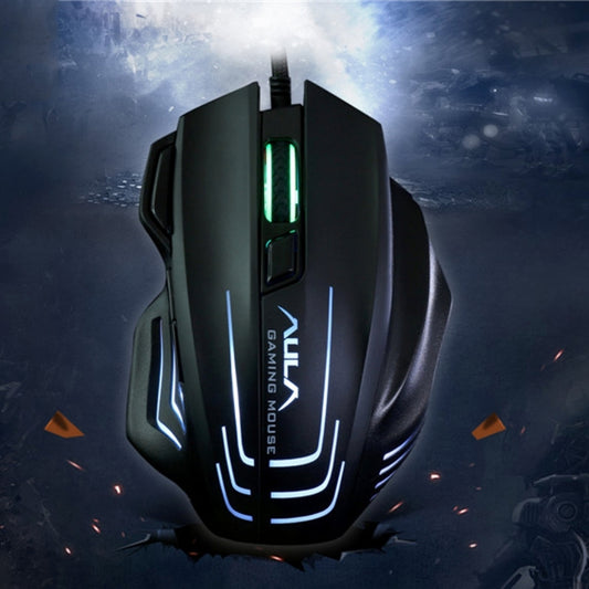 Aula Series Ghost Shark II Colourful Light 7D Optical Competitive USB Wired Game Mouse, Maximum Resolution of 4000 DPI, Ghost Shark II(W), Ghost Shark II(B)