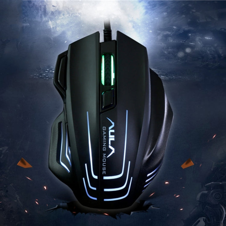 Aula Series Ghost Shark II Colourful Light 7D Optical Competitive USB Wired Game Mouse, Maximum Resolution of 4000 DPI, Ghost Shark II(W), Ghost Shark II(B)