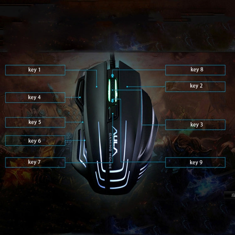 Aula Series Ghost Shark II Colourful Light 7D Optical Competitive USB Wired Game Mouse, Maximum Resolution of 4000 DPI, Ghost Shark II(W), Ghost Shark II(B)