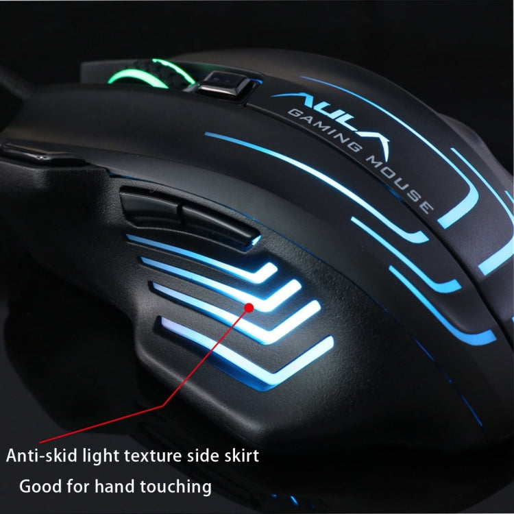 Aula Series Ghost Shark II Colourful Light 7D Optical Competitive USB Wired Game Mouse, Maximum Resolution of 4000 DPI, Ghost Shark II(W), Ghost Shark II(B)