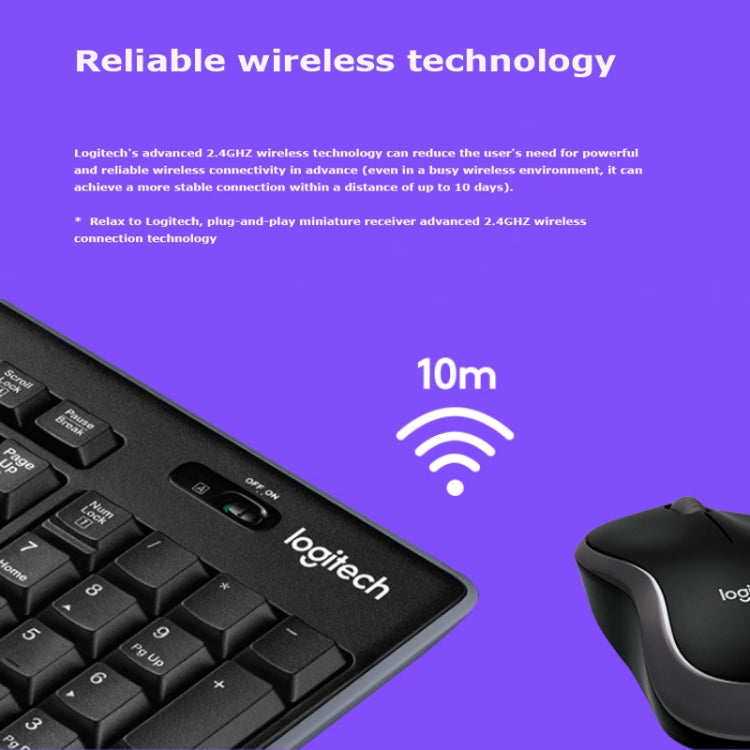 Logitech MK270 2.4GHz Wireless Keyboard + Mouse Set