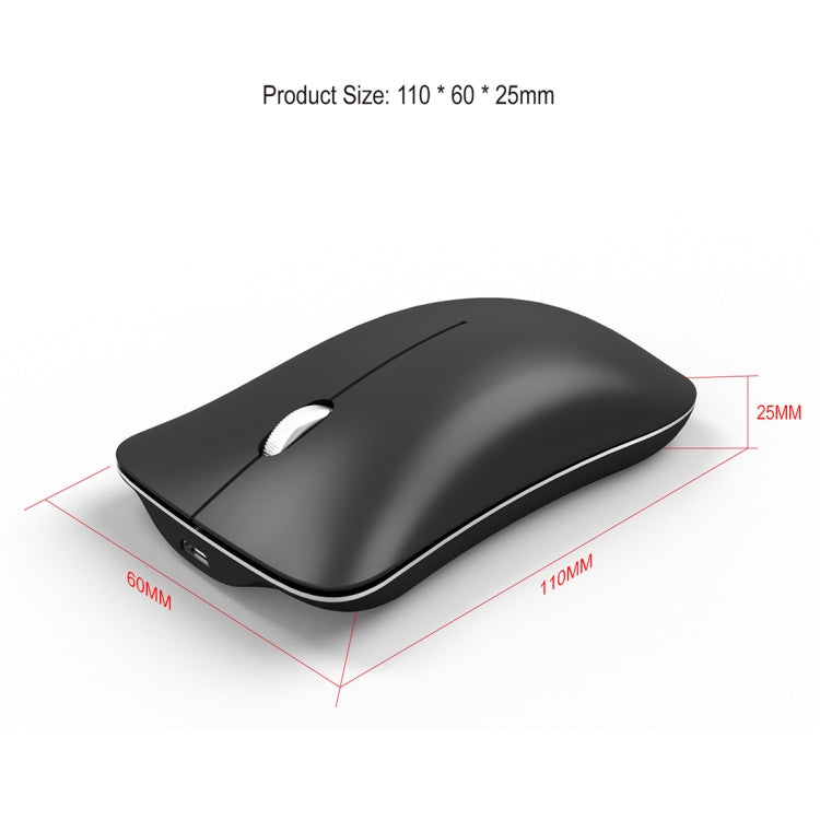 HXSJ T23 Bluetooth 5.0 + Bluetooth 3.0 + 2.4GHz Wireless Three Modes 4-Keys 1600 DPI Adjustable Ergonomics Optical Mouse, T23 Black, T23 Gold, T23 Blue