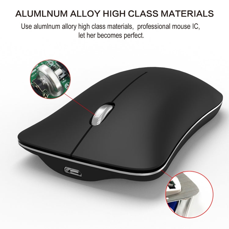 HXSJ T23 Bluetooth 5.0 + Bluetooth 3.0 + 2.4GHz Wireless Three Modes 4-Keys 1600 DPI Adjustable Ergonomics Optical Mouse, T23 Black, T23 Gold, T23 Blue