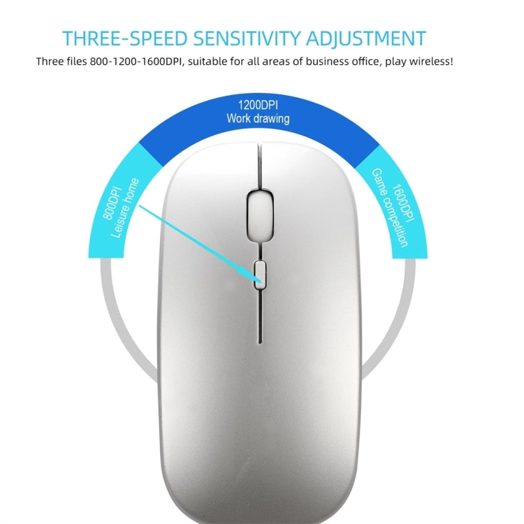 HXSJ M90 2.4GHz Ultrathin Mute Rechargeable Dual Mode Wireless Bluetooth Notebook PC Mouse