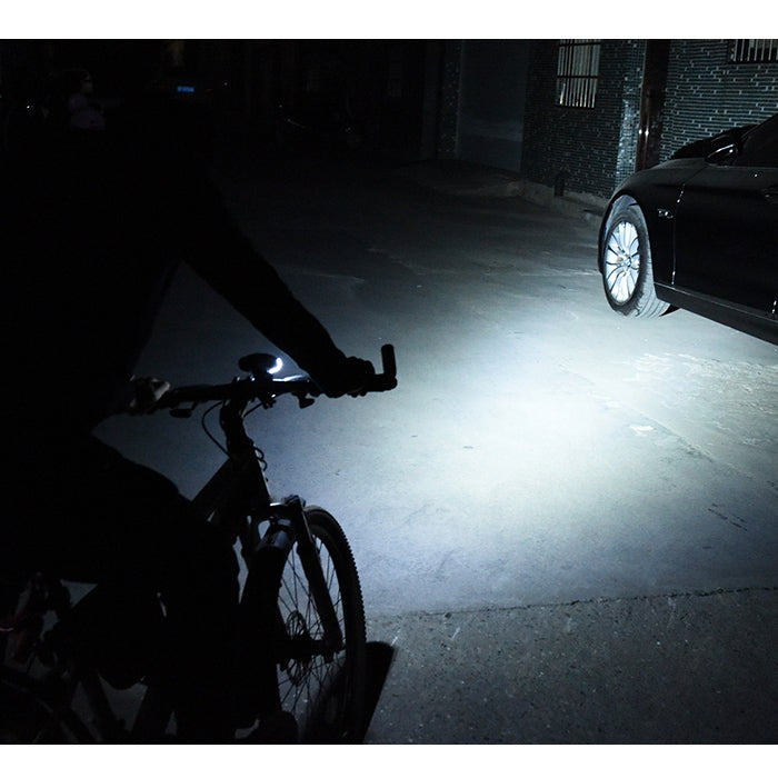 350LM USB Charging Waterproof Snap-on Bicycle Headlight with Speaker & Stopwatch Function, Red, Black, Blue