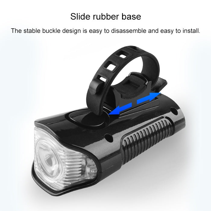 350LM USB Charging Waterproof Snap-on Bicycle Headlight with Speaker & Stopwatch Function, Red, Black, Blue