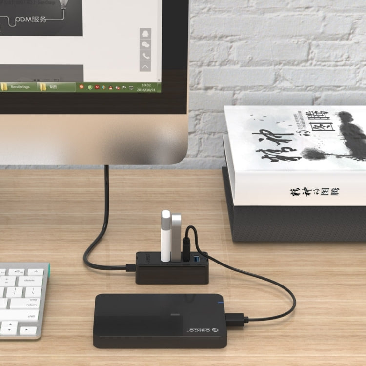 ORICO W5P-U3-100 4-Port USB 3.0 Desktop HUB with 100cm Micro USB Cable Power Supply, W5P-U3-100 Black, W5P-U3-100 White