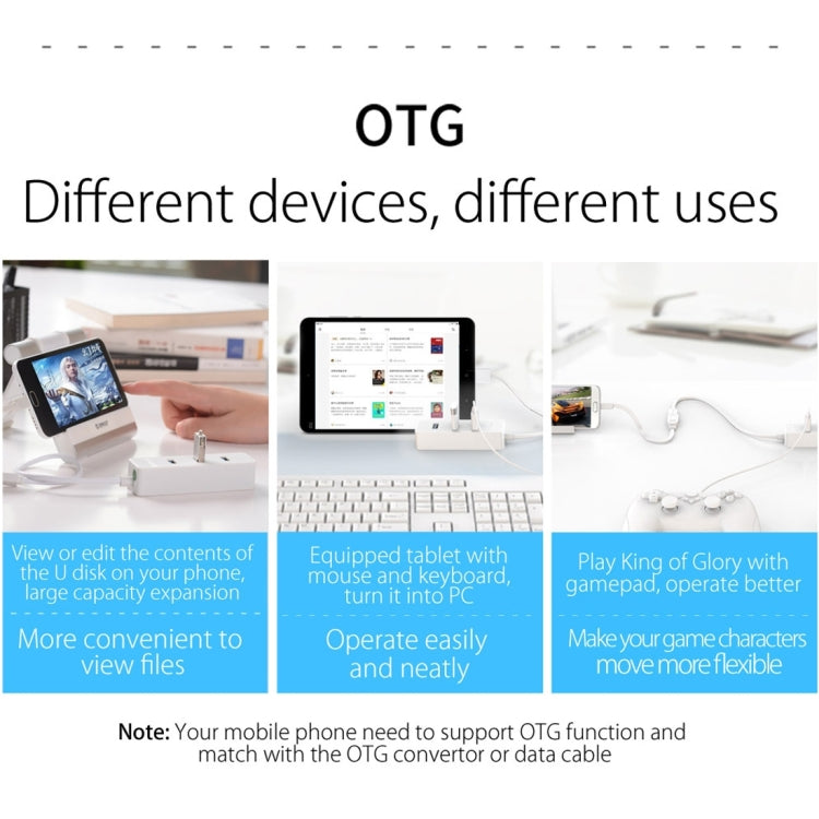 ORICO W5P-U2-100 USB 2.0 Desktop HUB with 100cm Micro USB Cable Power Supply, W5P-U2-100 Black, W5P-U2-100 White