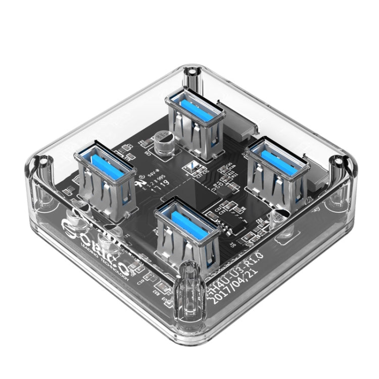 ORICO MH4U-100 USB 3.0 Transparent Desktop HUB with 100cm Micro USB Cable, MH4U-100