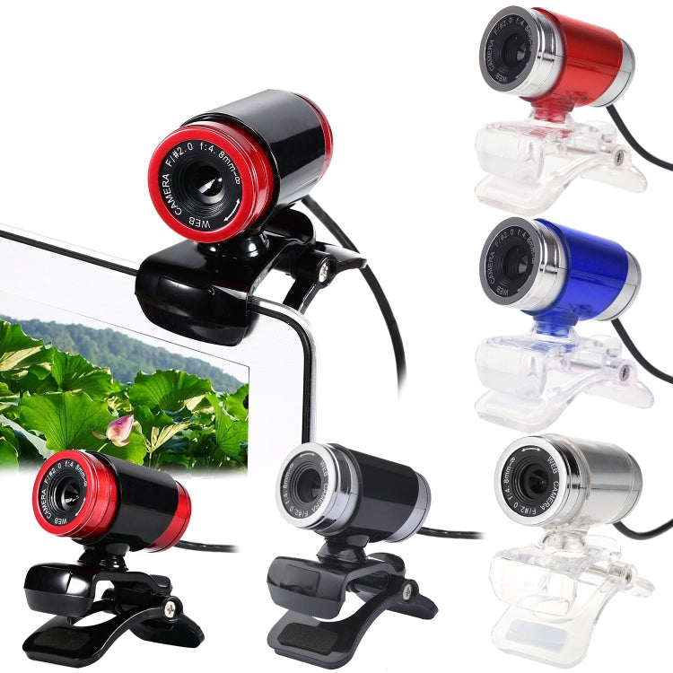 HXSJ A860 30fps 480P HD Webcam for Desktop / Laptop, with 10m Sound Absorbing Microphone, Length: 1.4m, A860 Black, A860 Grey, A860 Blue, A860 Red, A860 Red + Black