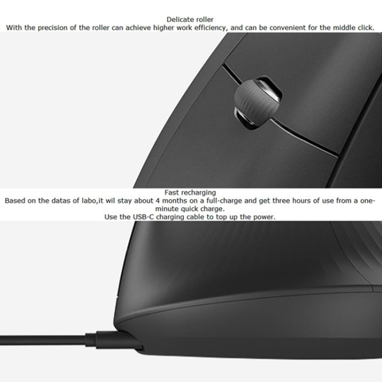 Logitech MX Vertical 4000DPI USB-C / Type-C + Unifying + Bluetooth Three-mode Ergonomic Wireless Vertical Optical Mouse, MX Vertical