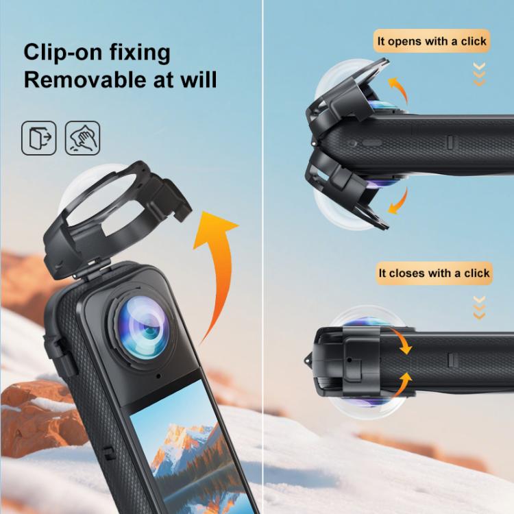 For Insta360 X5 PULUZ Snap-on Optical Tempered Glass Lens Guard Protective Cover, For Insta360 X5