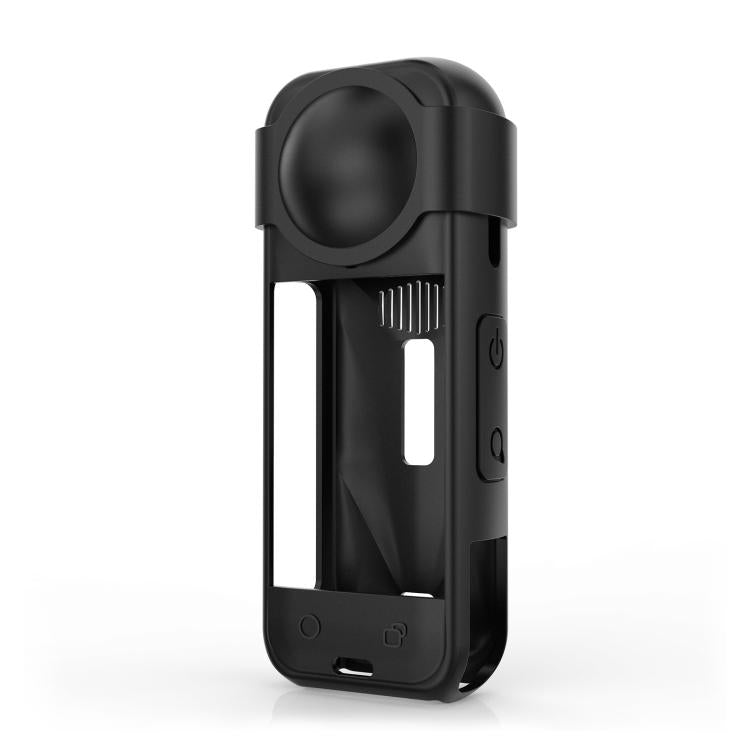 For Insta360 X5 PULUZ Silicone Protective Case with Lens Cover, Silicone Case with Lens Cover (Black), Silicone Case with Lens Cover (Blue), Silicone Case with Lens Cover (Red)