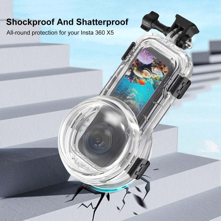 For Insta360 X5 PULUZ 60m Waterproof Sealed Diving Case, Waterproof Diving Case