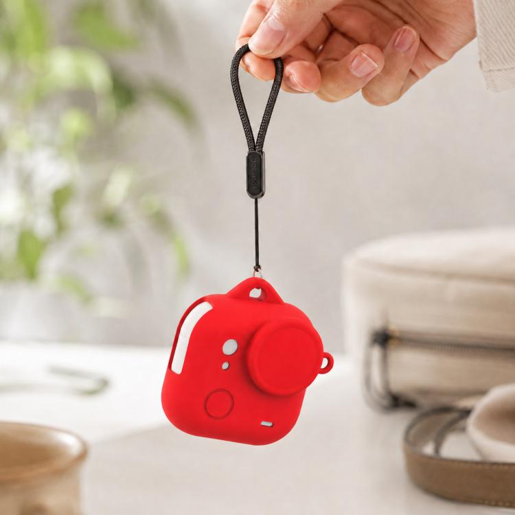 For Insta360 GO Ultra PULUZ Body Silicone Protective Cover with Lens Cap & Lanyards, Protective Cover (Black), Protective Cover (Red), Protective Cover (White)