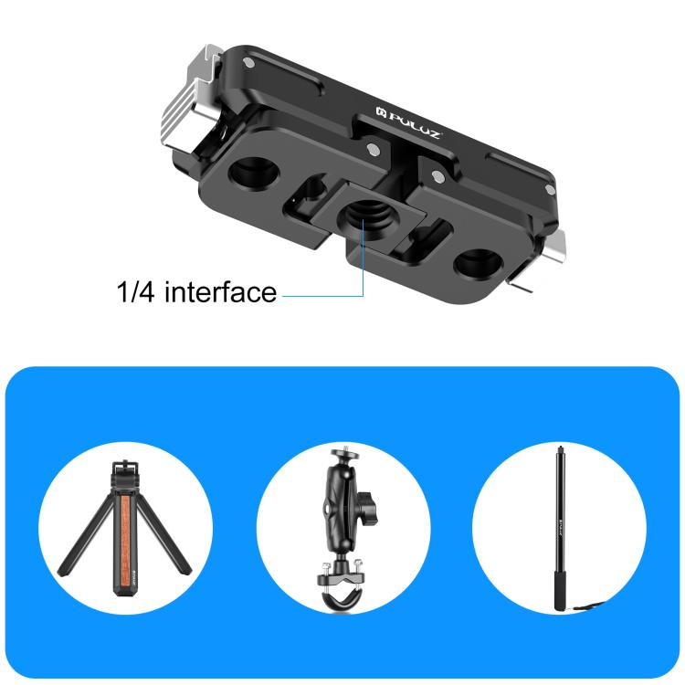 For Insta360 GO Ultra PULUZ Magnetic Aluminum Alloy Quick Release Base Mount, For Insta360 GO Ultra