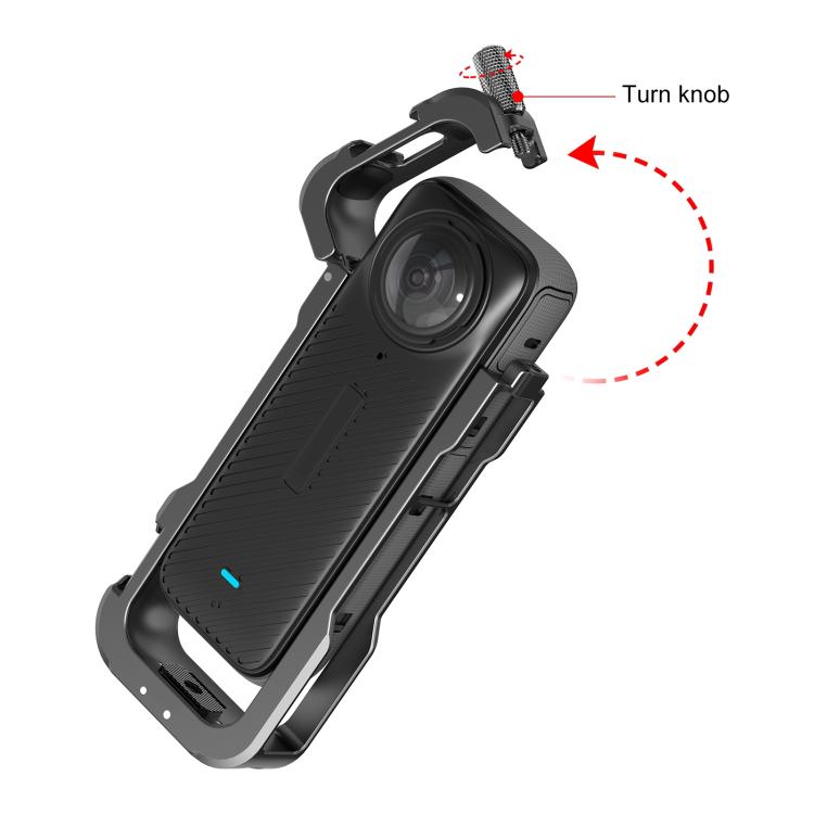 For Insta360 X4 PULUZ Metal Protective Cage Rig Housing Frame with Lens Cover, For Insta360 X4