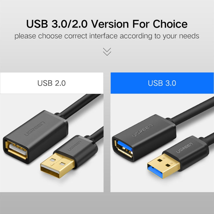 Ugreen 50cm USB 3.0 Male to Female Data Sync Super Speed Transmission Extension Cord Cable, Length: 50cm