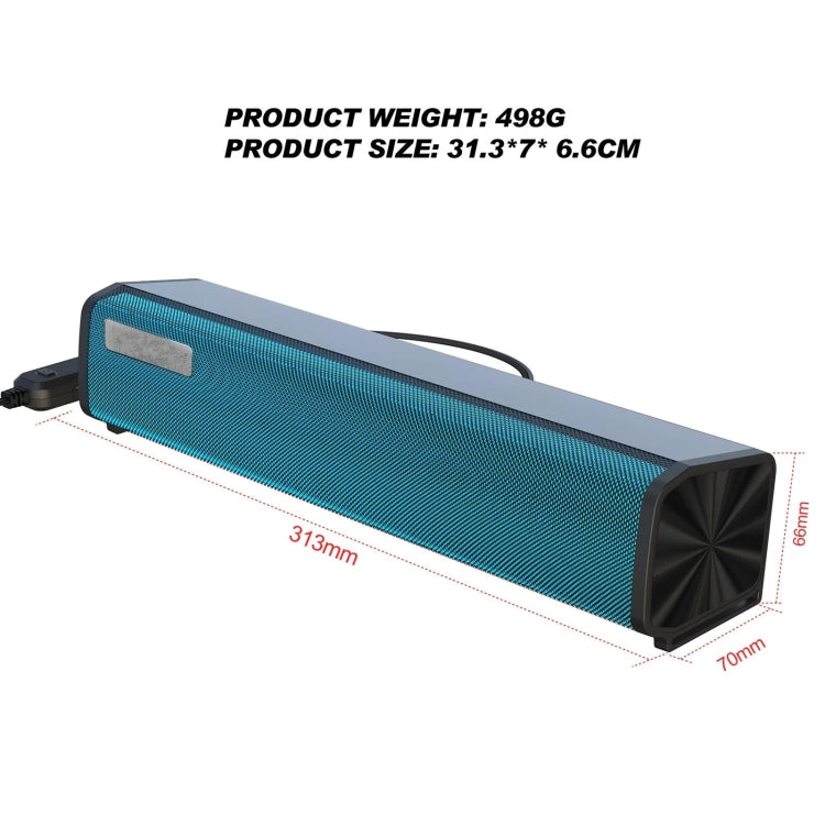 Q9 10W USB Soundbar Home Theater PC Surround Sound Box Wired Computer Speaker with RGB Light, Q9