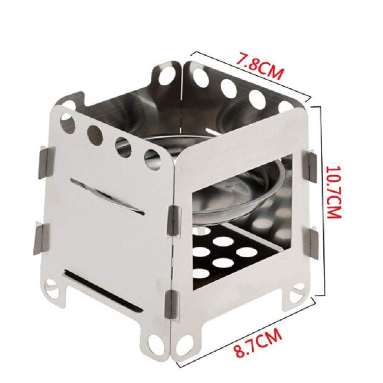 Camping Wood Stove Ultralight Folding Stove Outdoor Backpacking Cooking Wood Burning Stove Aluminum-Titanium, 7.8 x10.7x8.7cm