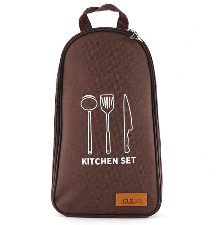 CLS 7-In-1 Outdoor 201 Stainless Steel Cookware Set Picnic Kitchenware Portable Handbag Picnic Bag, 7 in 1 Coffee, 7 in 1 Triangle Pattern