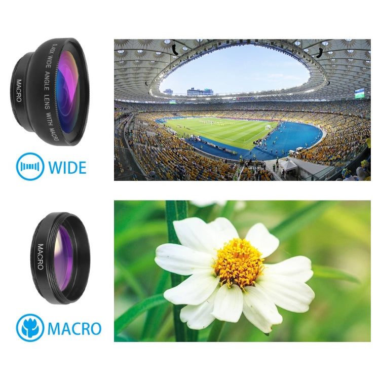 APEXEL 0.45X Ultra Wide Macro Combination Phone Lens with Clip, 0.45X