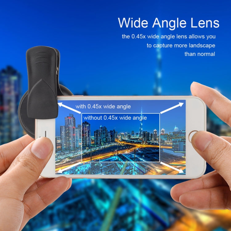 APEXEL 0.45X Ultra Wide Macro Combination Phone Lens with Clip, 0.45X