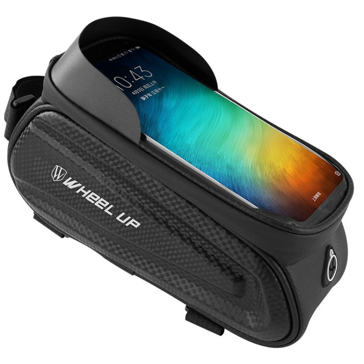 WHEEL UP Hard Shell Bicycle Bag Front Beam Bag Mountain Bike mobile Phone Touch Screen Tube Bag Riding Equipment, White reflective models, Colorful reflective models