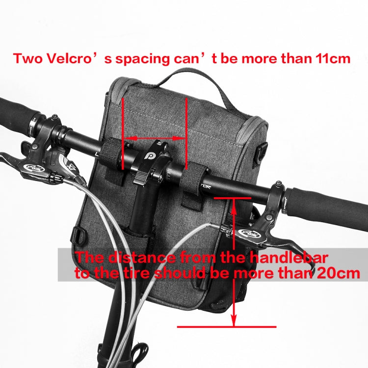 Rhinowalk Bicycle Front Bag Large Capacity Multi-function Handle Bag Folding Bike Electric Bicycle Bag, Full Black, Dark Gray, Light Rose Red