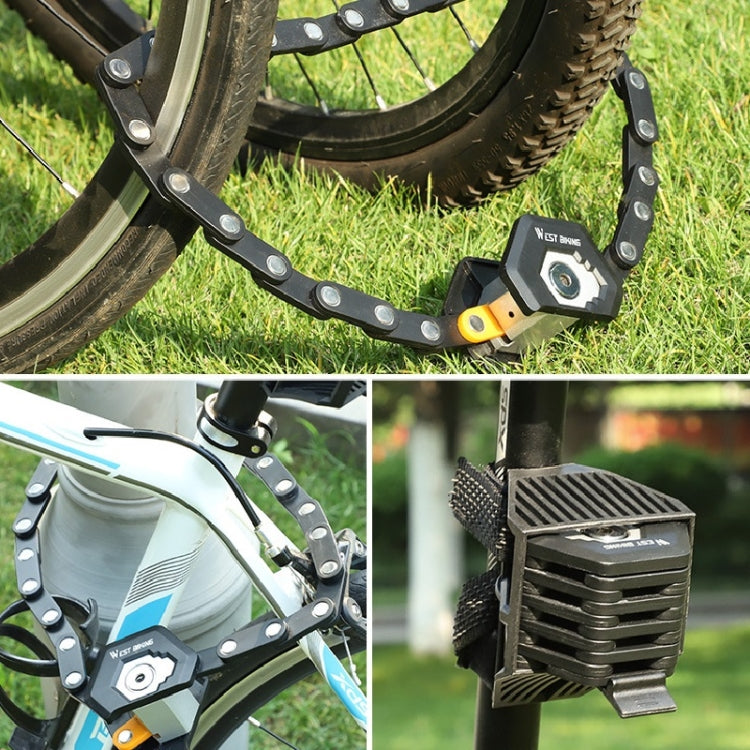 WEST BIKING Bicycle Snti-Theft Key Lock Motorcycle Chain Folding Lock, Folding Lock