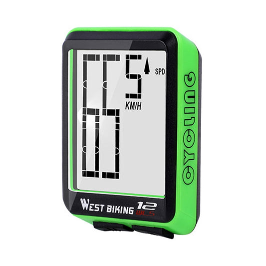 WEST BIKING Mountain Road Bike Wireless Big Character Table Big Screen Waterproof Night Light Speed Speedometer, Night Light Speed Speedometer(Green), Night Light Speed Speedometer(Black), Night Light Speed Speedometer(Red)
