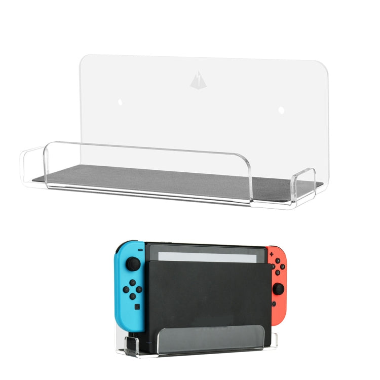 Game Console Wall Storage Bracket Game Console Accessories Storage Rack For Nintendo Switch, Acrylic Transparent, Acrylic Black