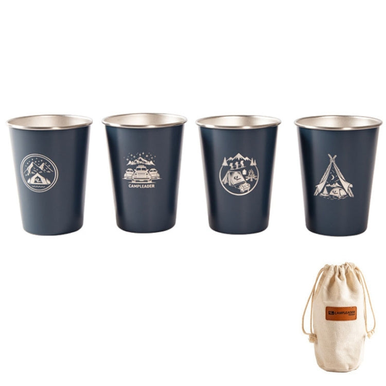 4 PCS / Set Outdoor Picnic Stainless Steel Cup, With Storage Bag (White), With Storage Bag (Black), With Storage Bag (Army Green), With Storage Bag (Dark Blue), With Storage Bag+Silicone Holder (White), With Storage Bag+Silicone Holder (Black)         ...