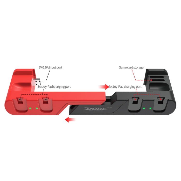 DOBE TNS-0122 4 In 1 Gamepad Charging Dock For Switch OLED, TNS-0122 White Black, TNS-0122 Red Black