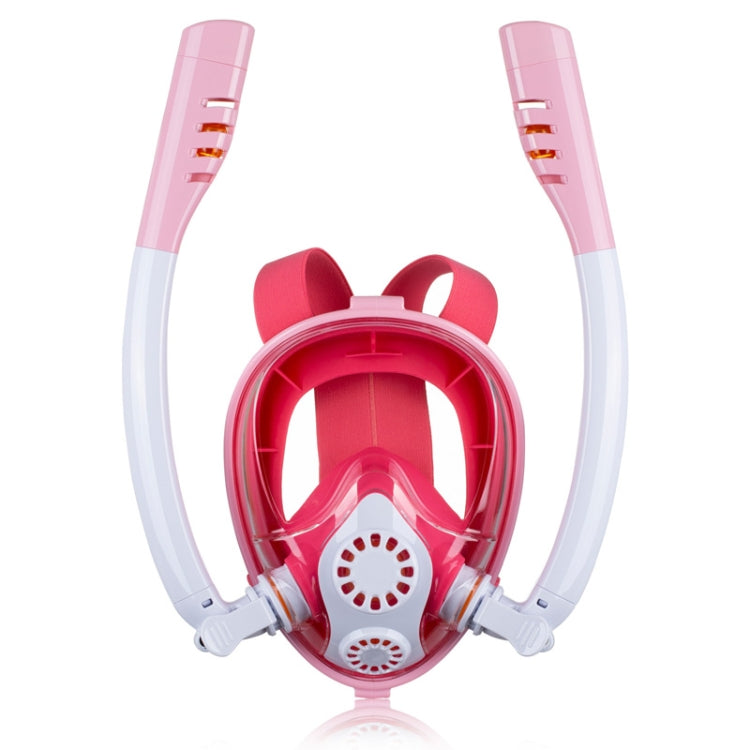 Kids Double Tube Full Dry Silicone Diving  Snorkeling Mask Swimming Glasses, XS