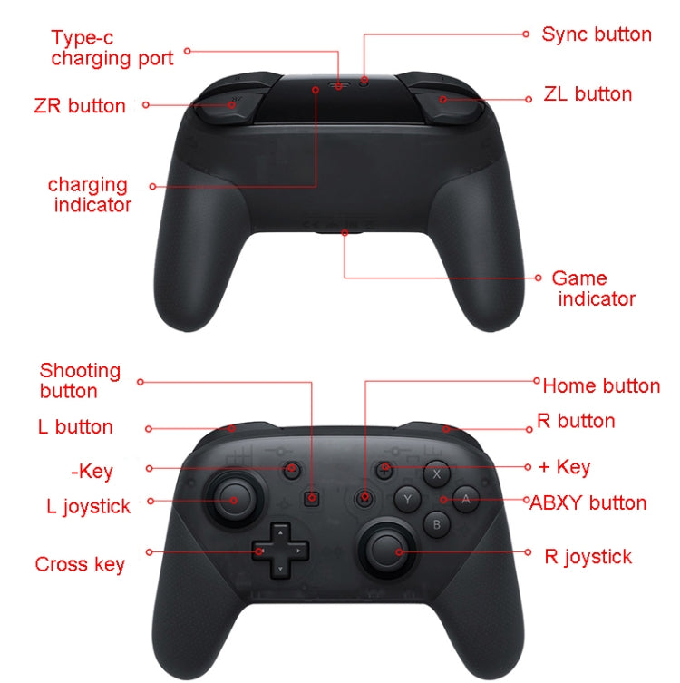 L-0326 Wireless Gamepad For Switch Pro,Style:, Black, Green Pink, Black - Full Function + NFC + Wake-up (1: 1), Green Pink - Full Function + NFC + Wake-up (1: 1), Monster Hunter Full Function + NFC + Wake-up (1: 1), Black - Full Function HD Edition