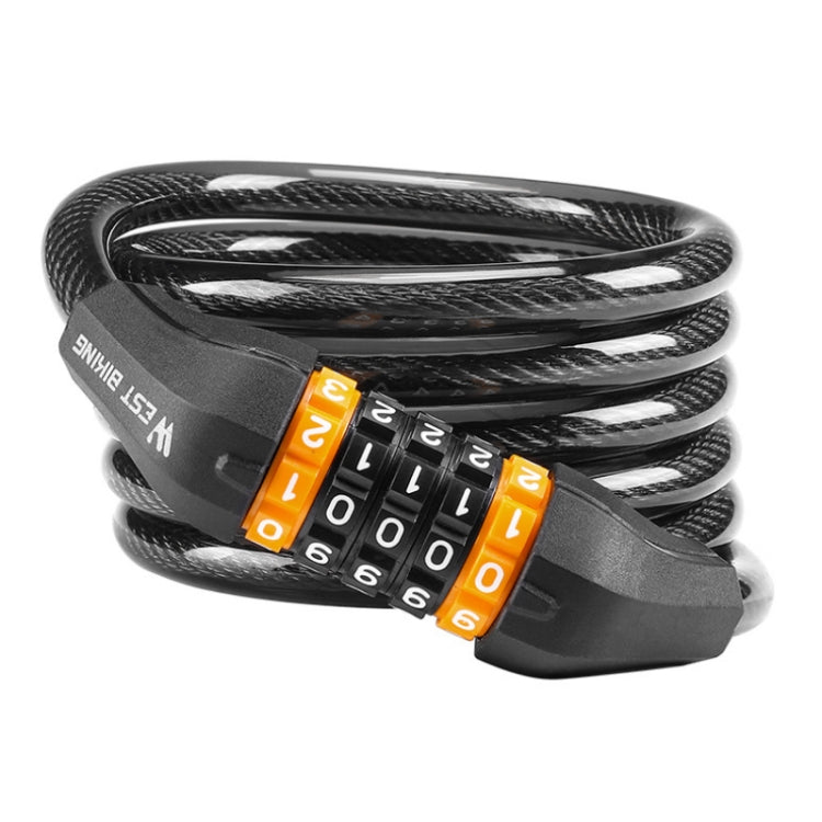 WEST BIKING Bicycle Anti-Theft Cable Combination Lock, Length:, 2M, 2M With Buckle Rope