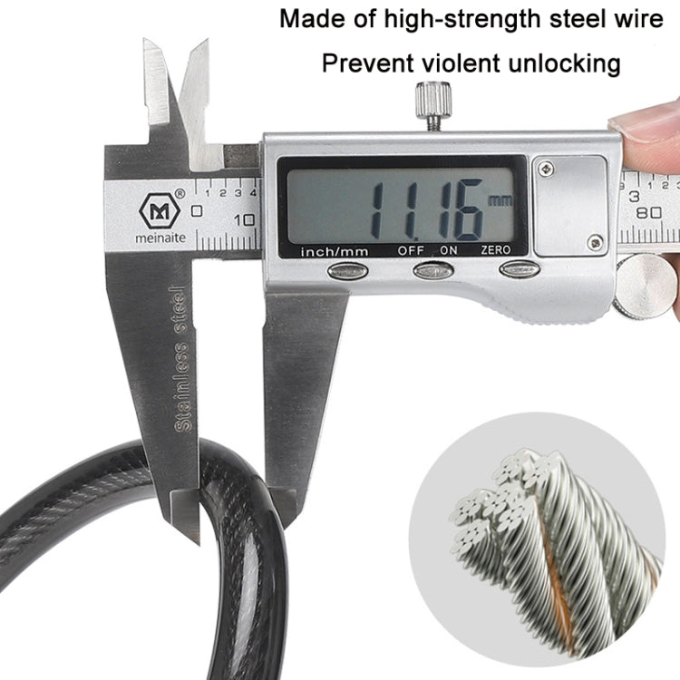 WEST BIKING Bicycle Anti-Theft Cable Combination Lock, Length:, 2M, 2M With Buckle Rope