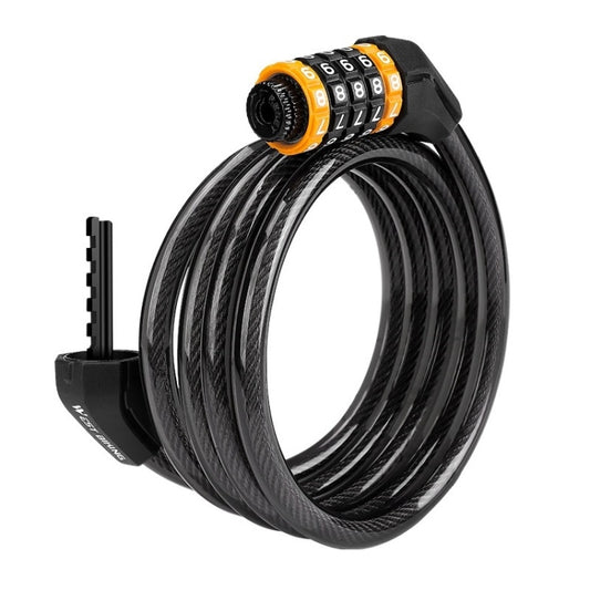 WEST BIKING Bicycle Anti-Theft Cable Combination Lock, Length:, 2M, 2M With Buckle Rope