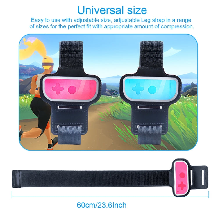 2PCS JYS JYS-NS242 For Nintendo Switch Joy-con Small Handlebar Leg Sports Straps, JYS-NS242(Black), JYS-NS242(Red Blue)