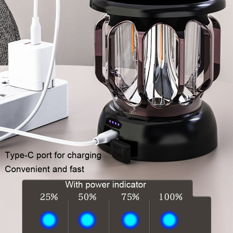 LH-B46 LED Retro Tent Light Convenient USB Charging Camping Light, LH-B46 White, LH-B46 Green, LH-B46 Black