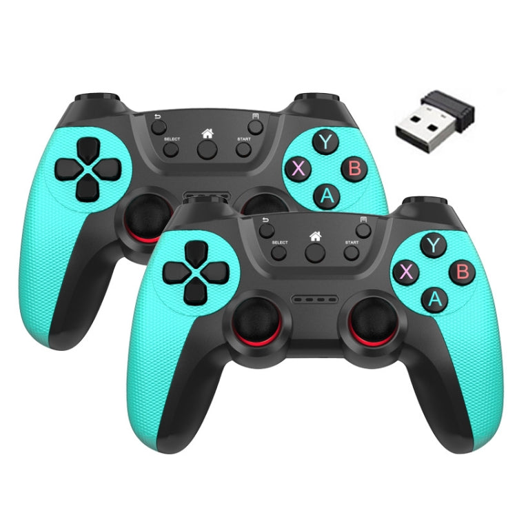 KM-029   2.4G One for Two Doubles Wireless Controller Support PC / Linux / Android / TVbox, KM-029 (Lemon Yellow), KM-029 (Mountain Blue), KM-029 (Battle Gray), KM-029 (Elegant Silver), KM-029 (Mint Green), KM-029 (Cangling Green)