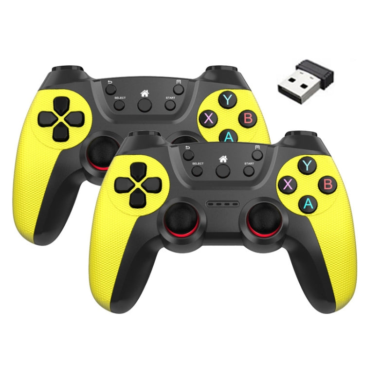 KM-029   2.4G One for Two Doubles Wireless Controller Support PC / Linux / Android / TVbox, KM-029 (Lemon Yellow), KM-029 (Mountain Blue), KM-029 (Battle Gray), KM-029 (Elegant Silver), KM-029 (Mint Green), KM-029 (Cangling Green)
