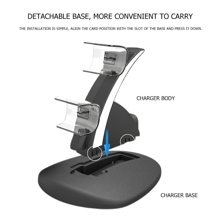 iplay HBP-253 For PS5 Game Wireless Handle Double Charging Base Placement Bracket, HBP-253 (Black), HBP-253 (White)