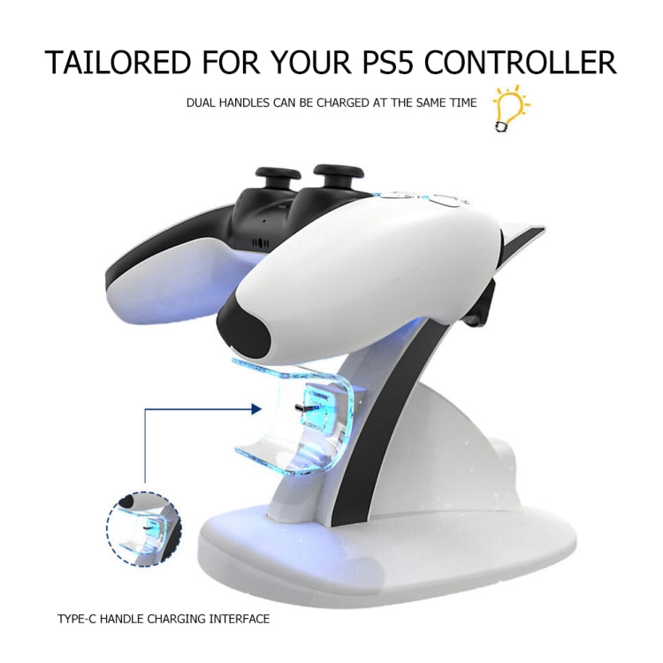 iplay HBP-253 For PS5 Game Wireless Handle Double Charging Base Placement Bracket, HBP-253 (Black), HBP-253 (White)