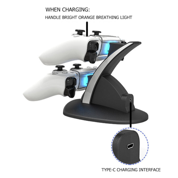 iplay HBP-253 For PS5 Game Wireless Handle Double Charging Base Placement Bracket, HBP-253 (Black), HBP-253 (White)