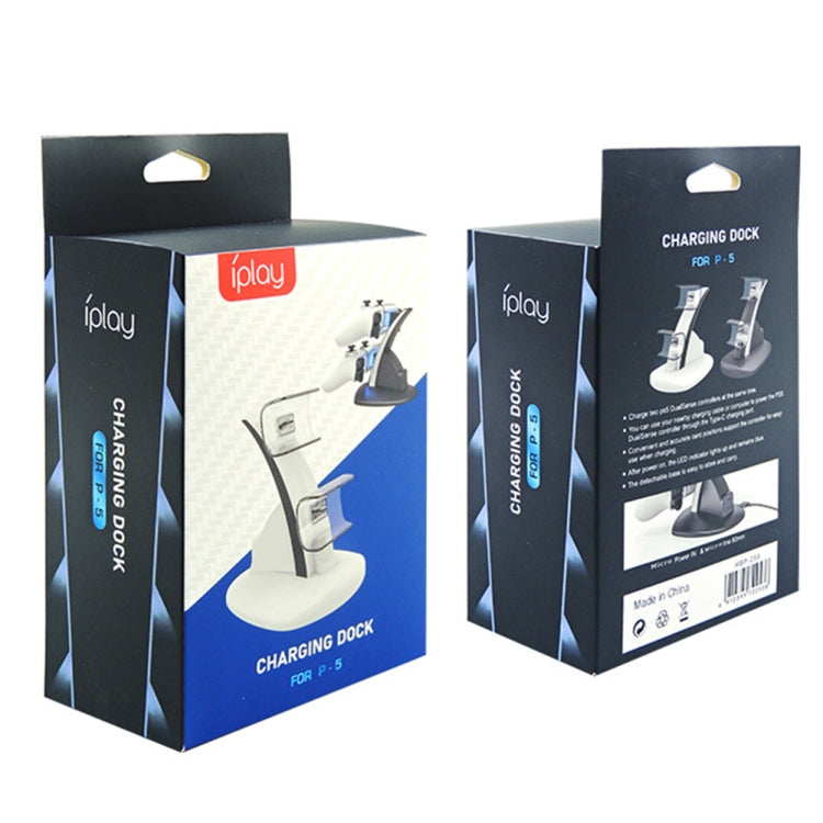 iplay HBP-253 For PS5 Game Wireless Handle Double Charging Base Placement Bracket, HBP-253 (Black), HBP-253 (White)